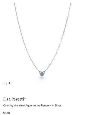 Tiffany & Co Sterling Silver Aquamarine Necklace